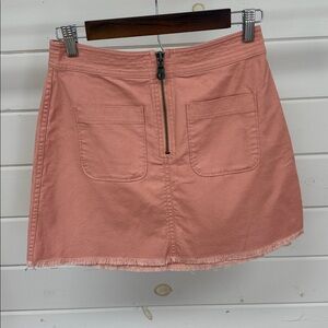 Madewell Mini Skirt with Front Pockets Light Pink/Peach Raw Hem Women's Size 0